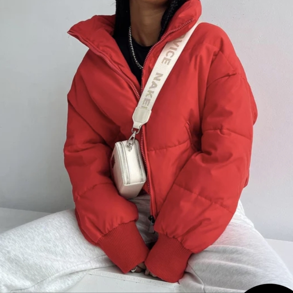 Princess Polly Abe Puffer Jacket Red